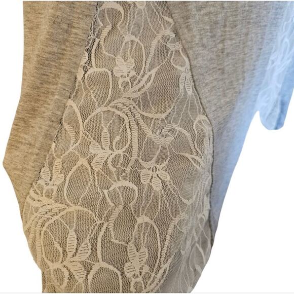 NWT Maurice's Knit Top – Size L – Gray with Cream Lace Casual Romantic Feminine - Picture 5 of 7